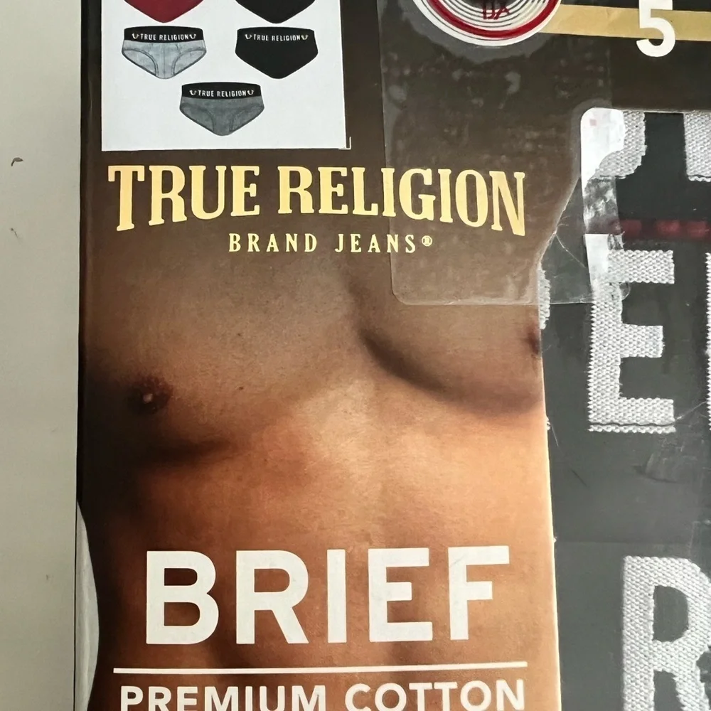 New True Religion set of 5 briefs underwear premium cotton size Large